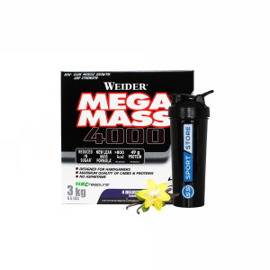 Гейнер высокоуглеводный Weider Mega mass 4000 20 порций 3000 гр