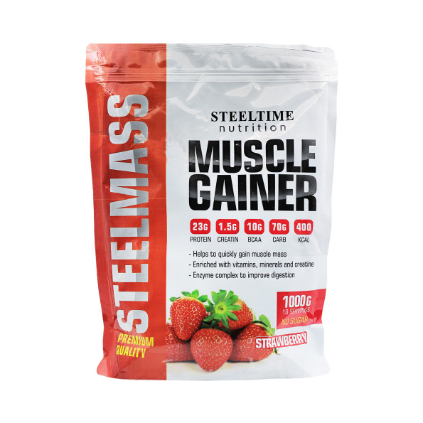 Гейнер высокоуглеводный Steeltime Nutrition Steel Mass 10 порций 1000 гр