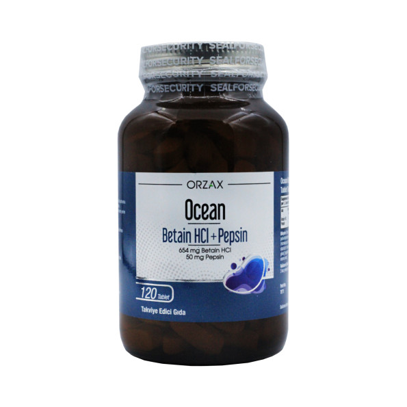 Бетаин HCl с Пепсином Orzax Ocean 654 мг 120 таблеток #1