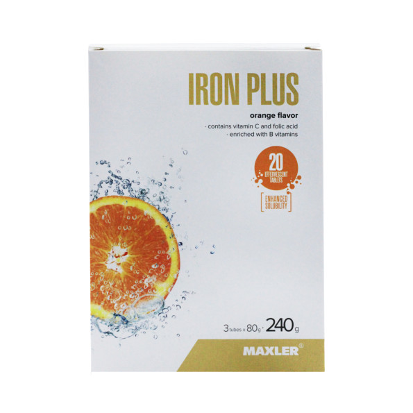 Витаминно-минеральный комплекс Maxler Iron Plus Effervescent 3 тубуса по 20 таблеток