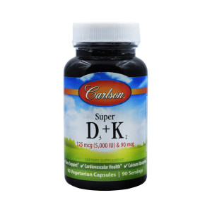 Витамин Д3+К2 Carlson 5000 ед 90 капсул
