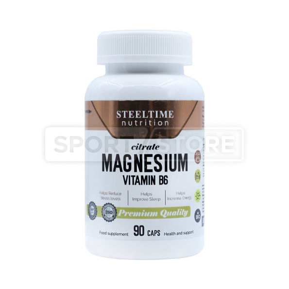 Магний Steeltime Nutrition Magnesium Citrate + B6 90 капсул