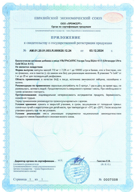 Экспертиза BCAA Capsules