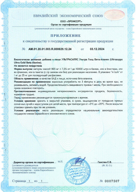 Экспертиза Beta Alanine Capsules
