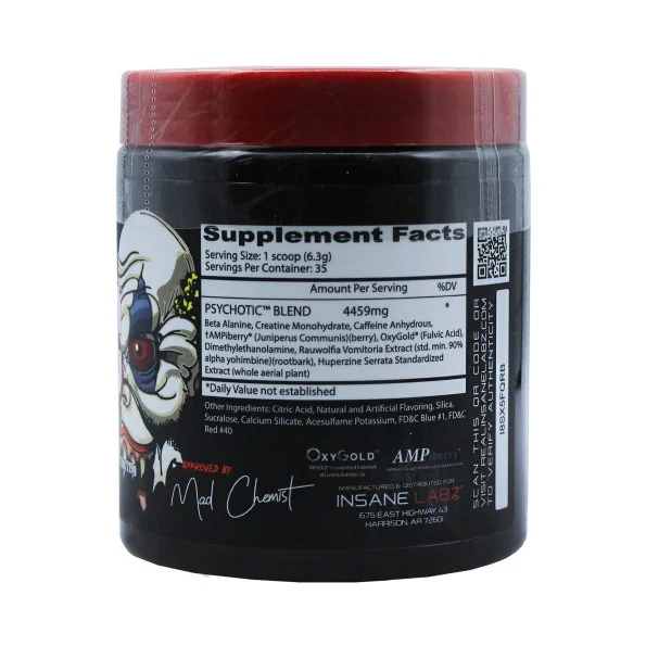 Предтренировочный комплекс Insane Labz Psychotic 35 порций 220 г #2