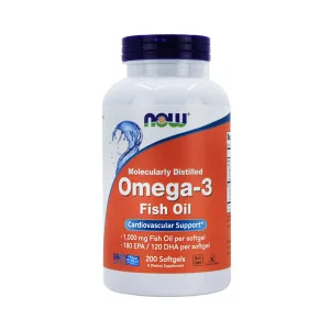 Омега 3 Now Foods 1000 мг, EPA 180мг, DHA 120 мг 200 капсул