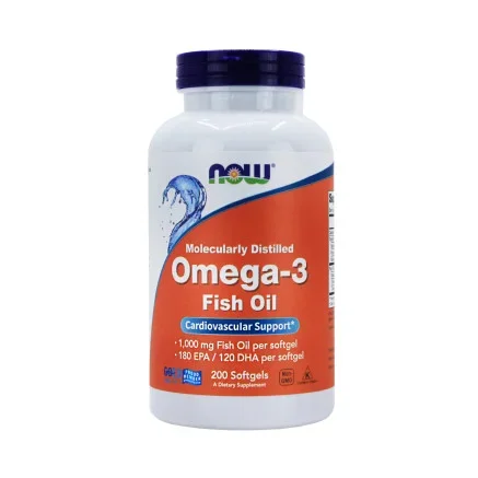 Омега 3 Now Foods 1000 мг, EPA 180мг, DHA 120 мг 200 капсул