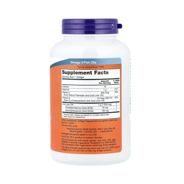 Масло печени трески Now Foods 1000 мг 180 капсул #2