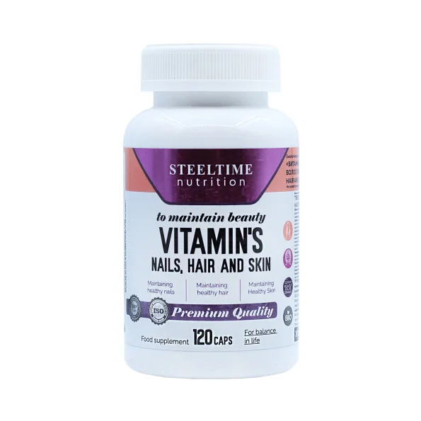 Витаминный комплекс Steeltime Nutrition Hair Nails Skin 120 таблеток #1