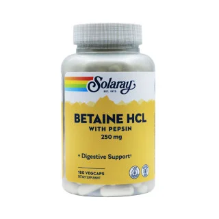 Бетаин HCl с пепсином Solaray 250 мг 180 капсул #1