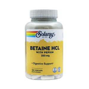 Бетаин HCl с пепсином Solaray 250 мг 180 капсул
