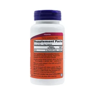 Биотин Now Foods 5000 мкг 60 капсул #1