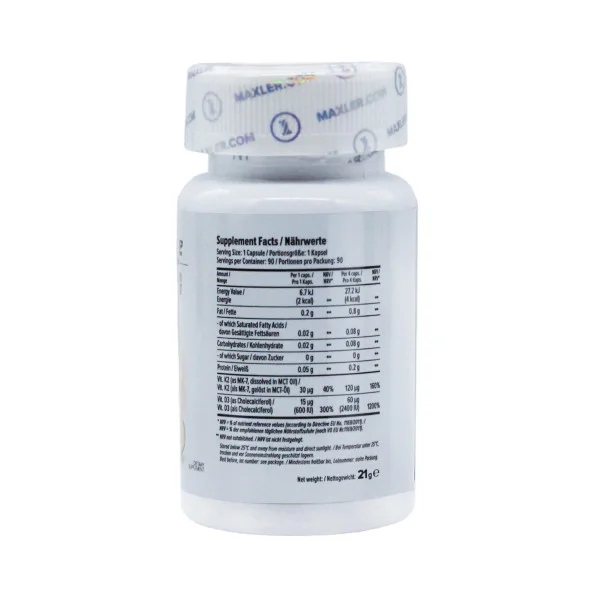 Витамин Д3+К2 Maxler 2400 ед 90 капсул #2