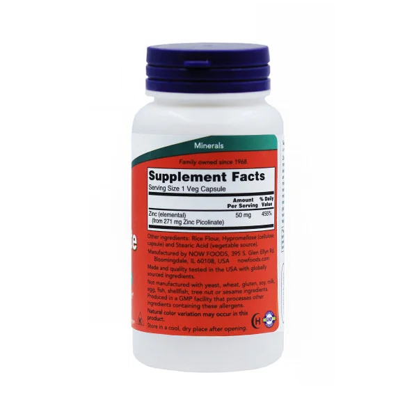 Цинк пиколинат Now Foods 50 мг 120 капсул #2