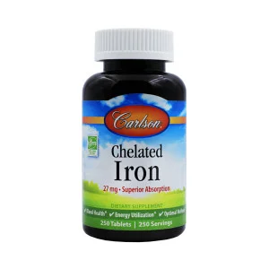 Железо хелат Carlson 27 мг 250 таблеток